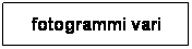 Casella di testo: fotogrammi vari
